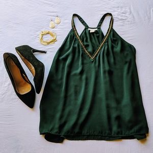 H&M Forest Green Embellished Tank